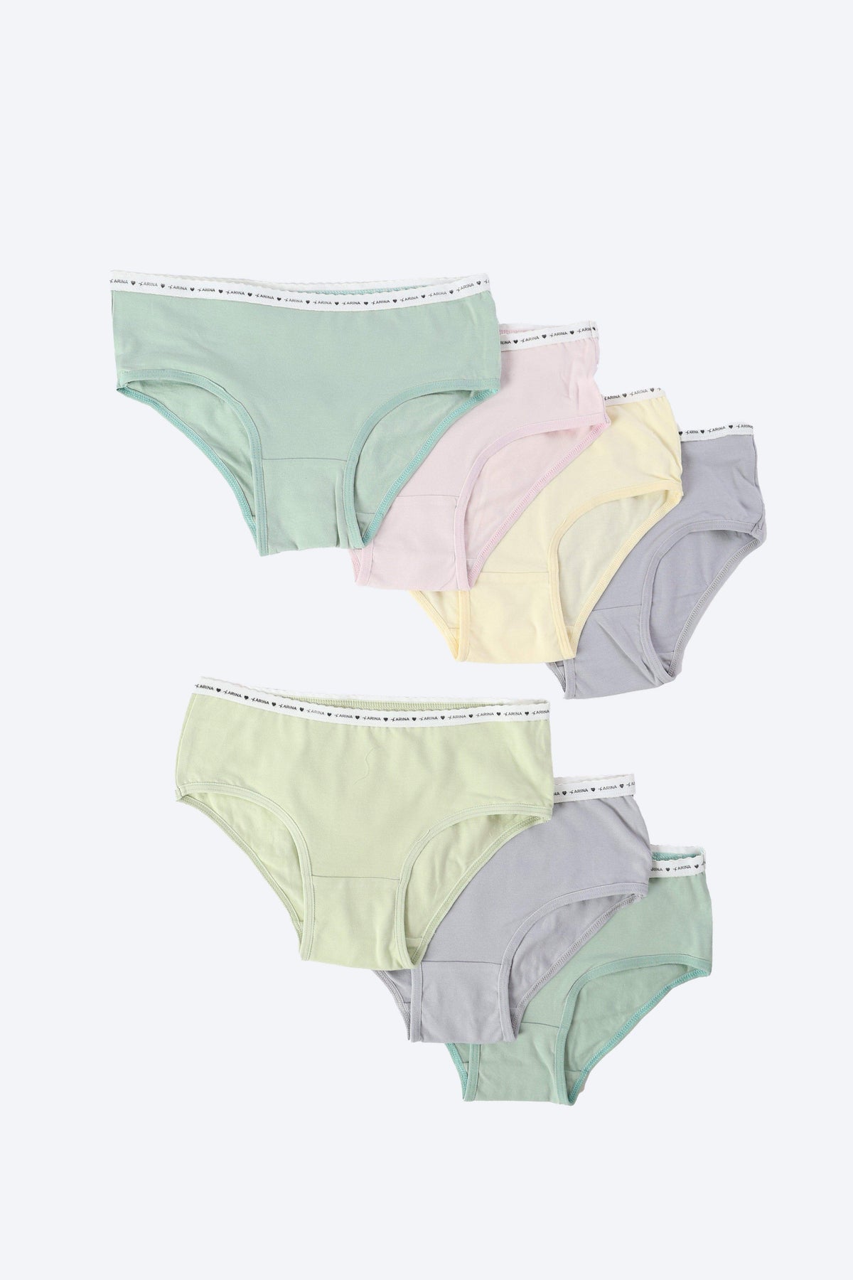 Pack of 7 Solid Brief Panties - Carina - كارينا