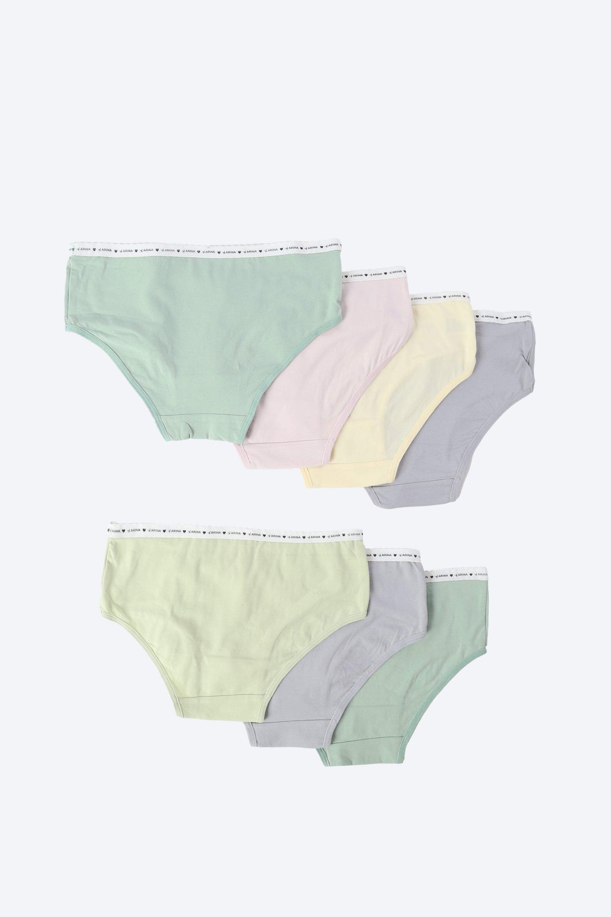 Pack of 7 Solid Brief Panties - Carina - كارينا