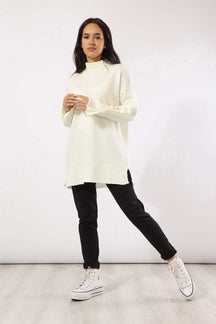 Plain Pullover with Ribbed Trim - Carina - كارينا