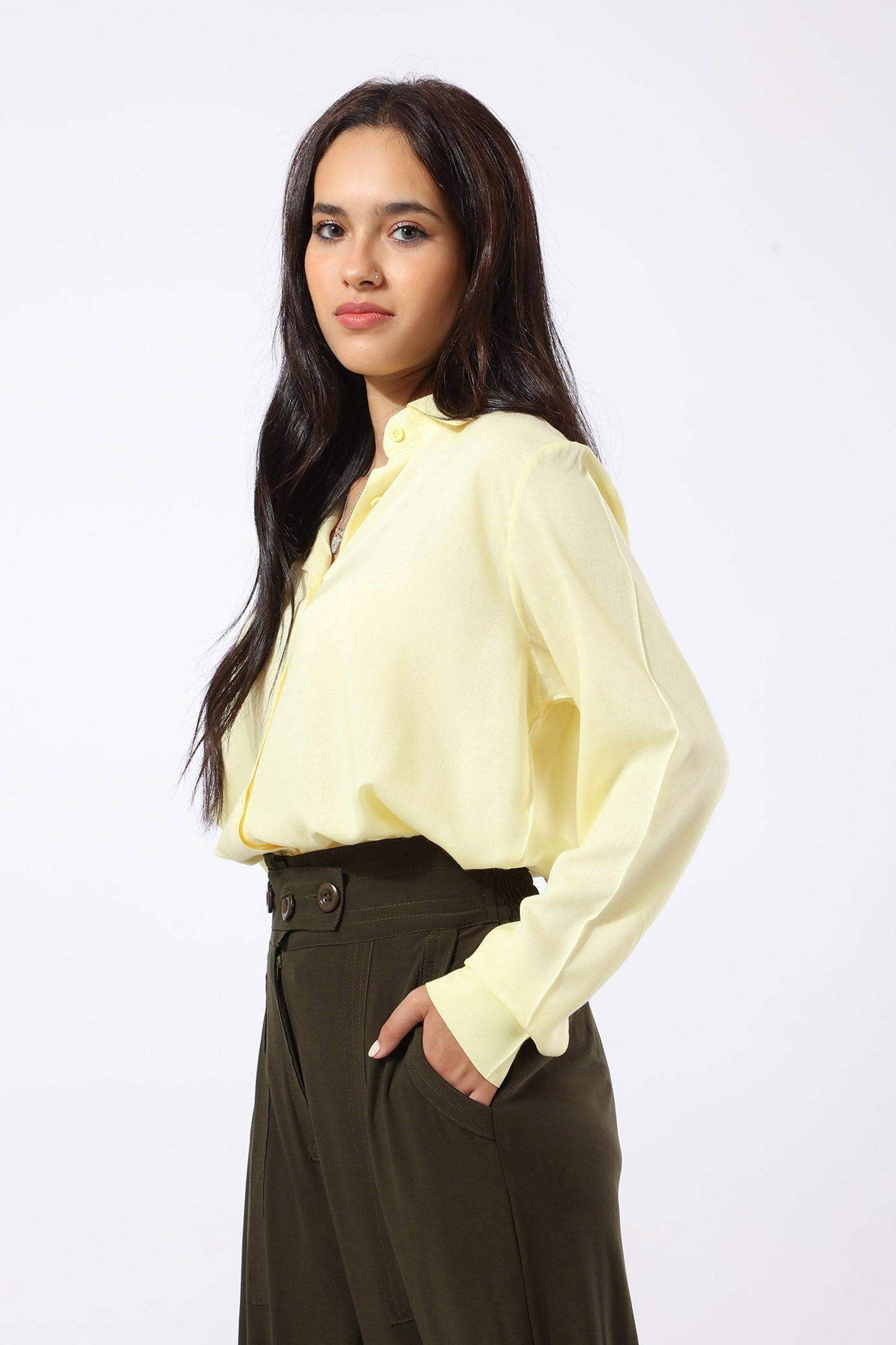 Plain Shirt with Long Sleeves - Carina - كارينا