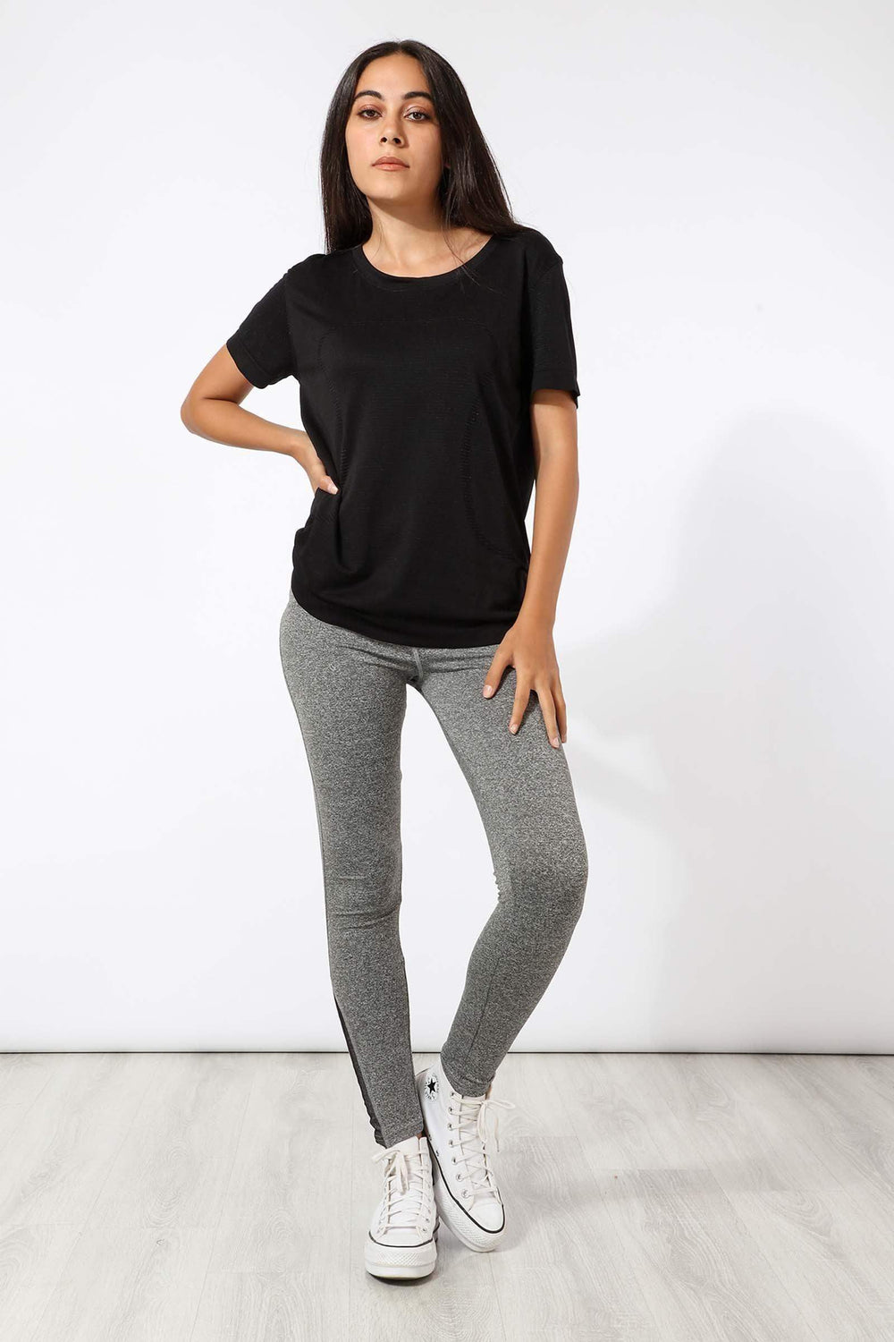 Polyester Self Pattern T-shirt - Carina - كارينا