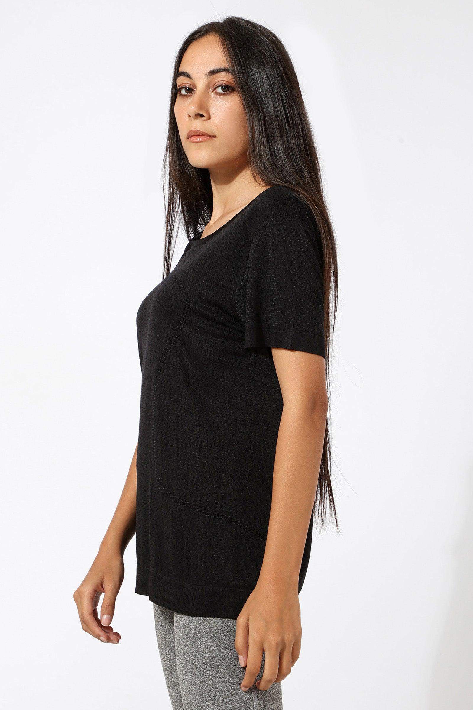 Polyester Self Pattern T-shirt - Carina - كارينا
