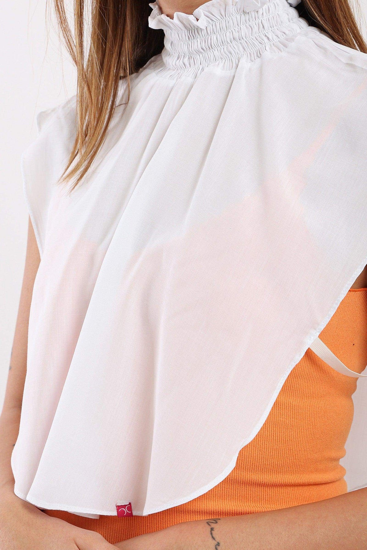 Ruffle Neck Detachable Shirt - Carina - كارينا