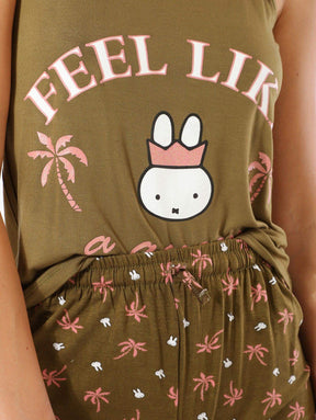 Scoop Neck Printed Pyjama Set - Carina - كارينا