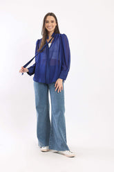 Self-Tie Neck Blouse - Carina - كارينا