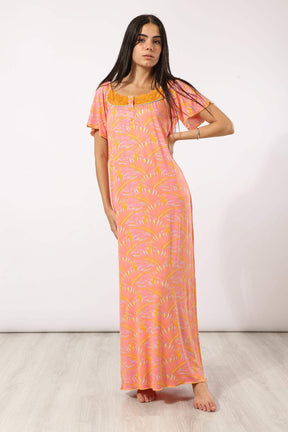 Short Sleeves Slip On Nightgown - Carina - كارينا