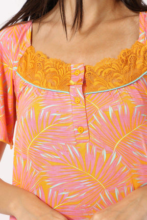 Short Sleeves Slip On Nightgown - Carina - كارينا