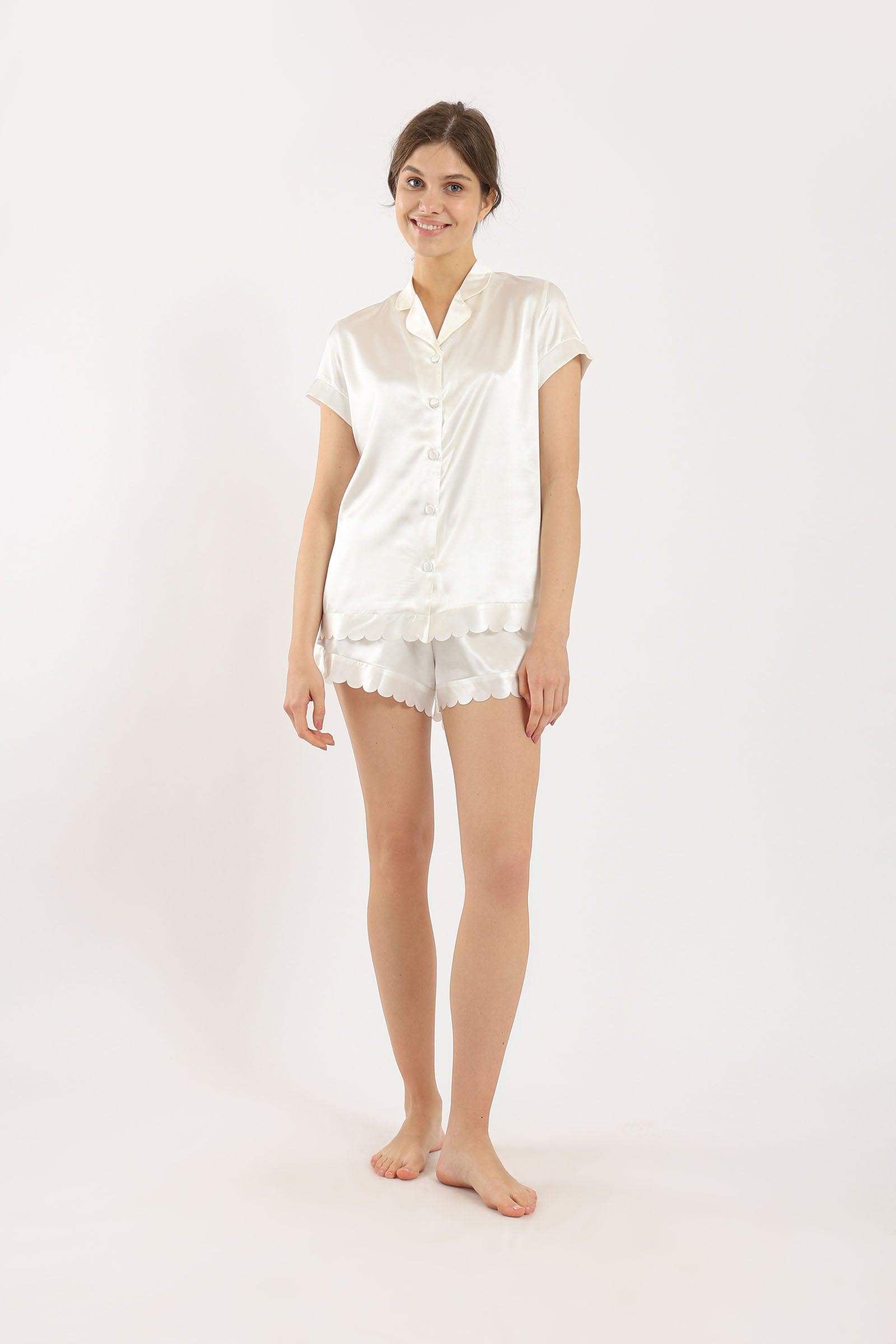 Silky Short Sleeve Pyjama Set - Carina - كارينا