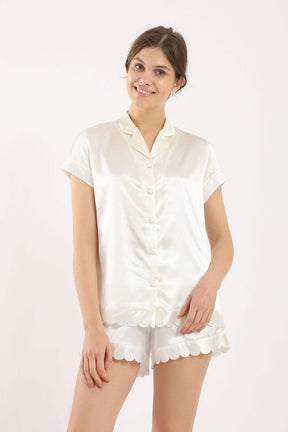 Silky Short Sleeve Pyjama Set - Carina - كارينا