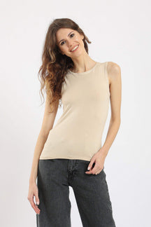 Sleeveless Crew Neck Top - Carina - كارينا