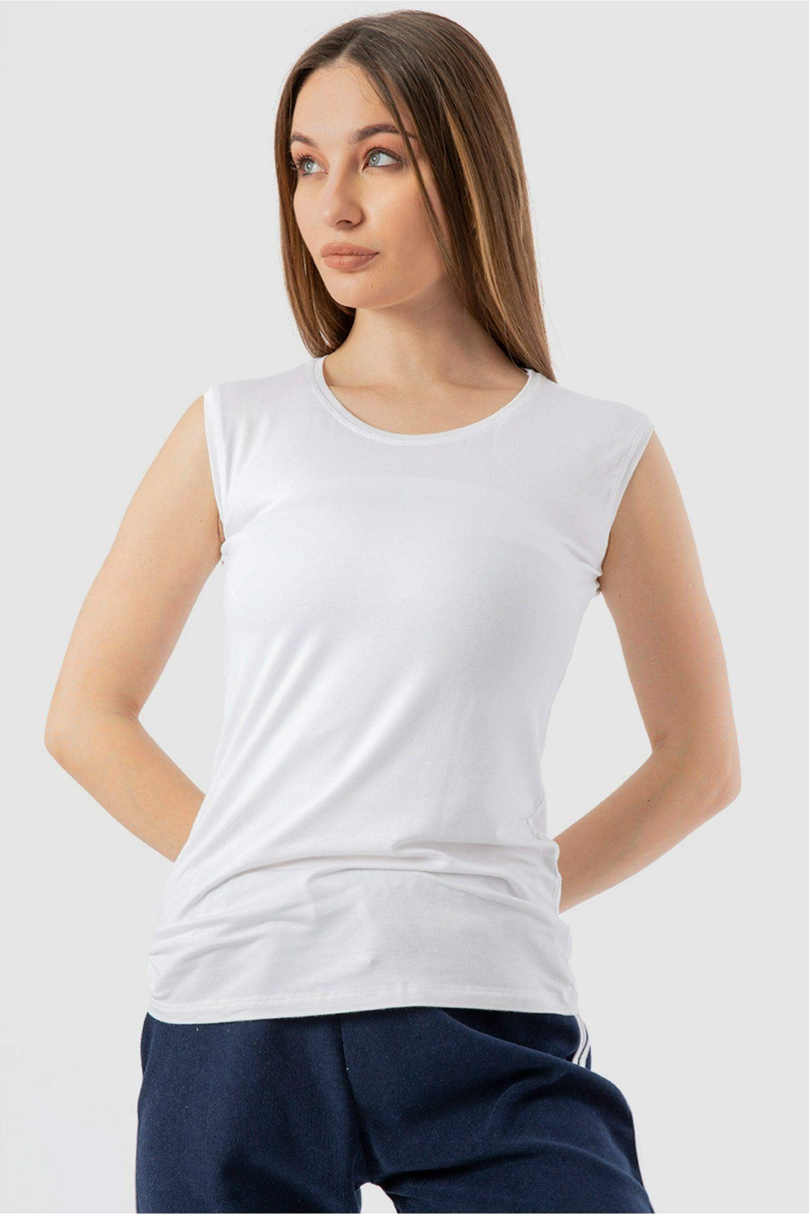 Sleeveless Crew Neck Top Carina Wear