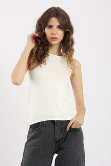 Sleeveless Crew Neck Top - Carina - كارينا