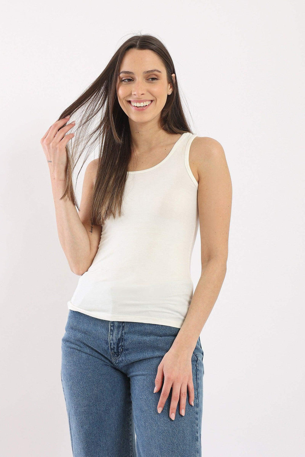 Sleeveless Viscose Tank Top - Carina - كارينا