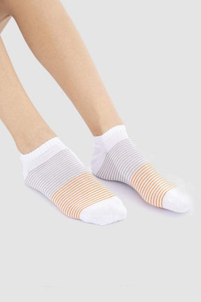 Stripped Ankle Socks - 5 Pairs - Carina - كارينا