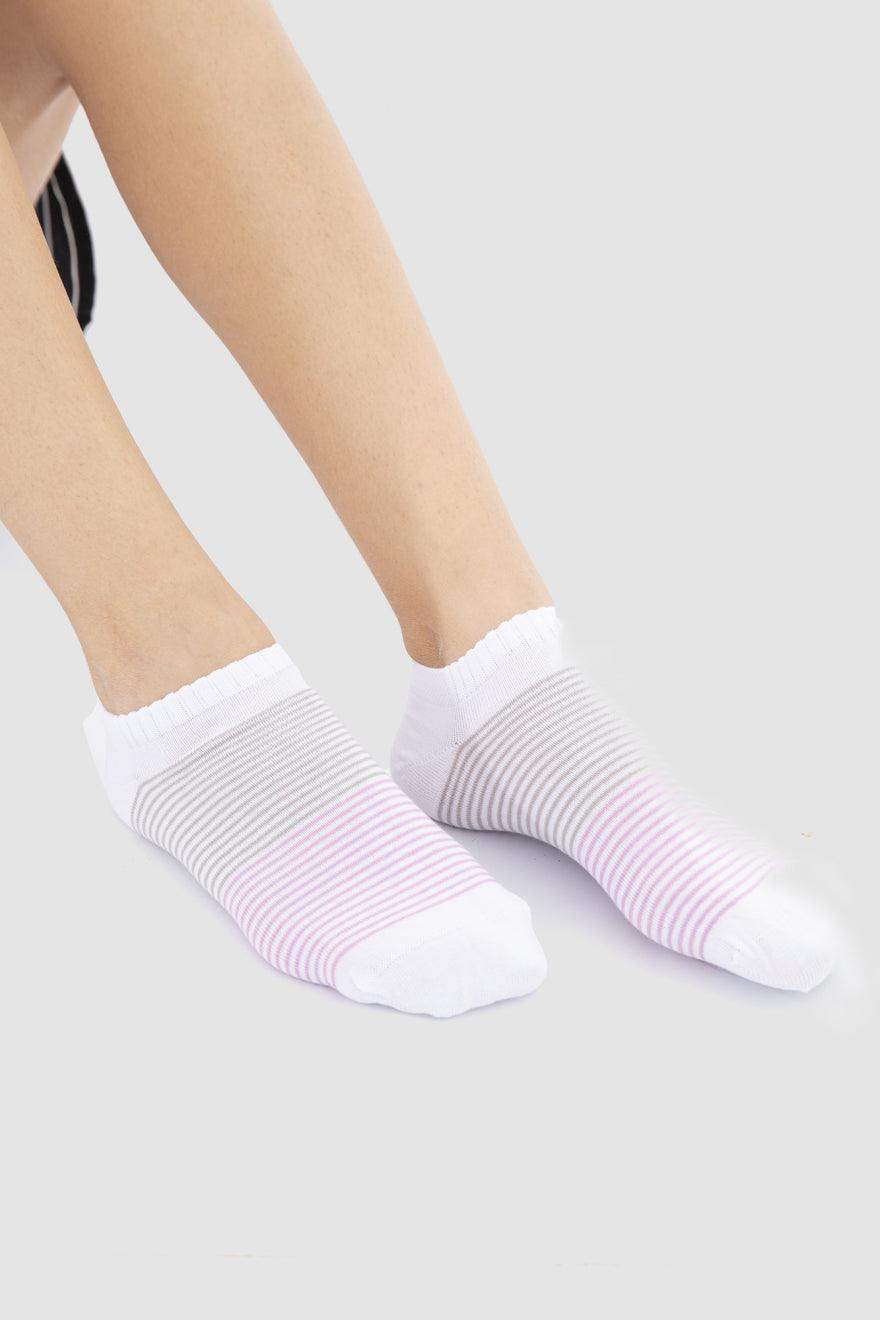 Stripped Ankle Socks - 5 Pairs - Carina - كارينا