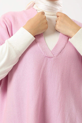 V-Neck Plain Poncho - Carina - كارينا