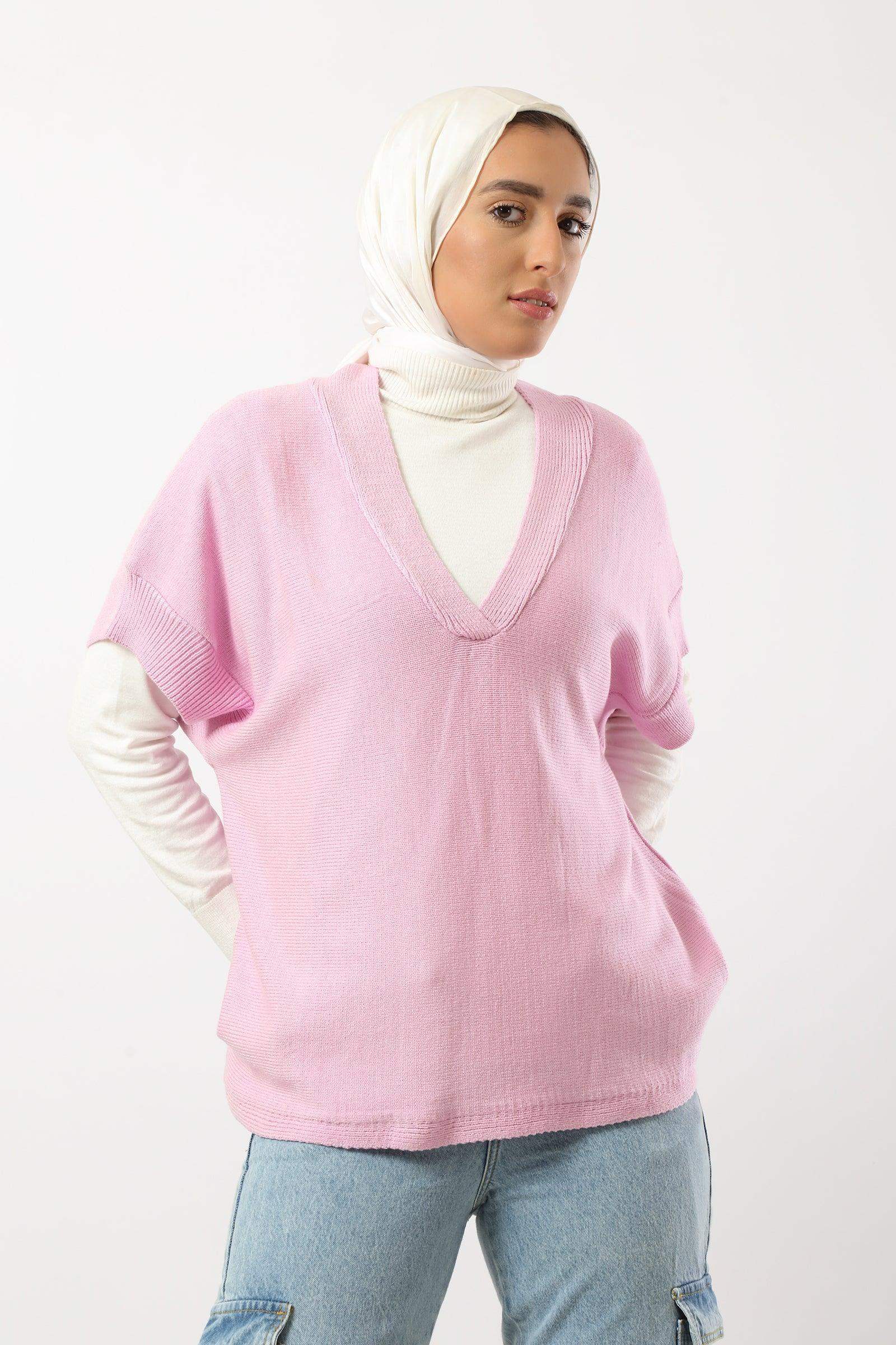 V-Neck Plain Poncho - Carina - كارينا