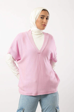 V-Neck Plain Poncho - Carina - كارينا