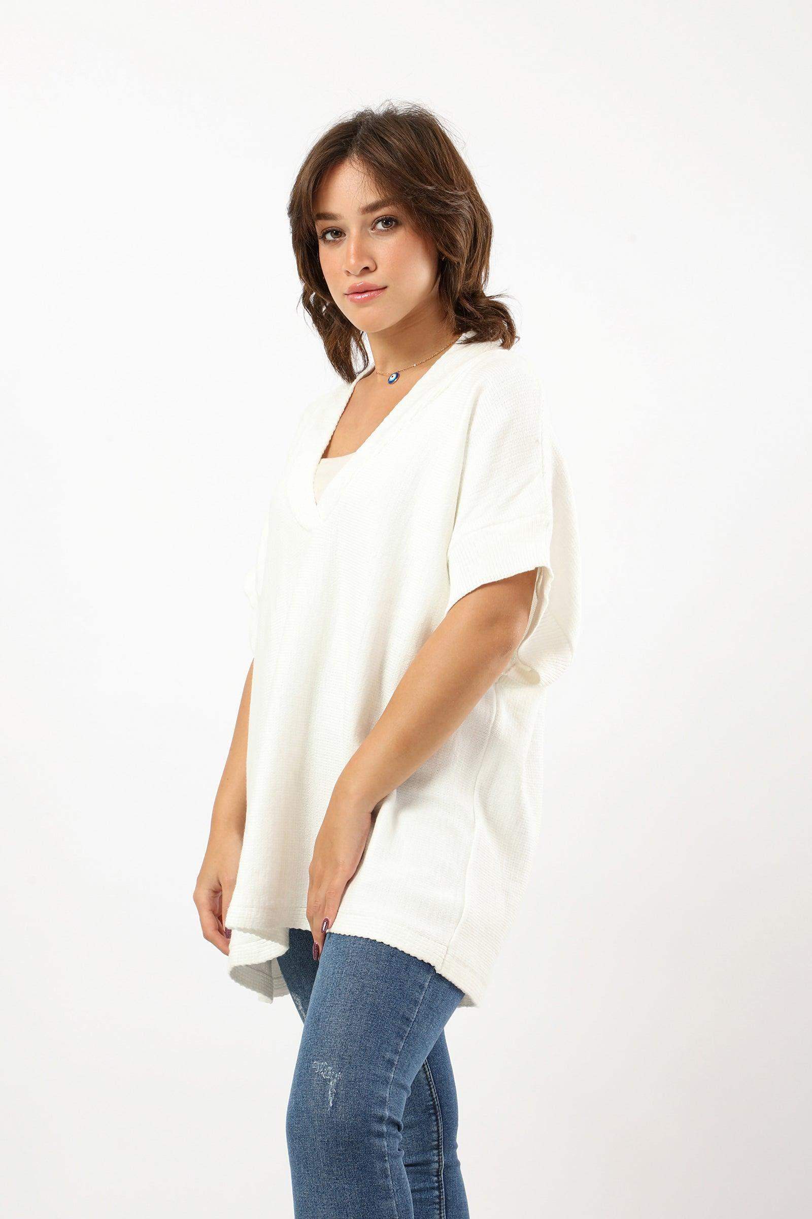 V-Neck Plain Poncho - Carina - كارينا