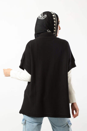 V-Neck Plain Poncho - Carina - كارينا