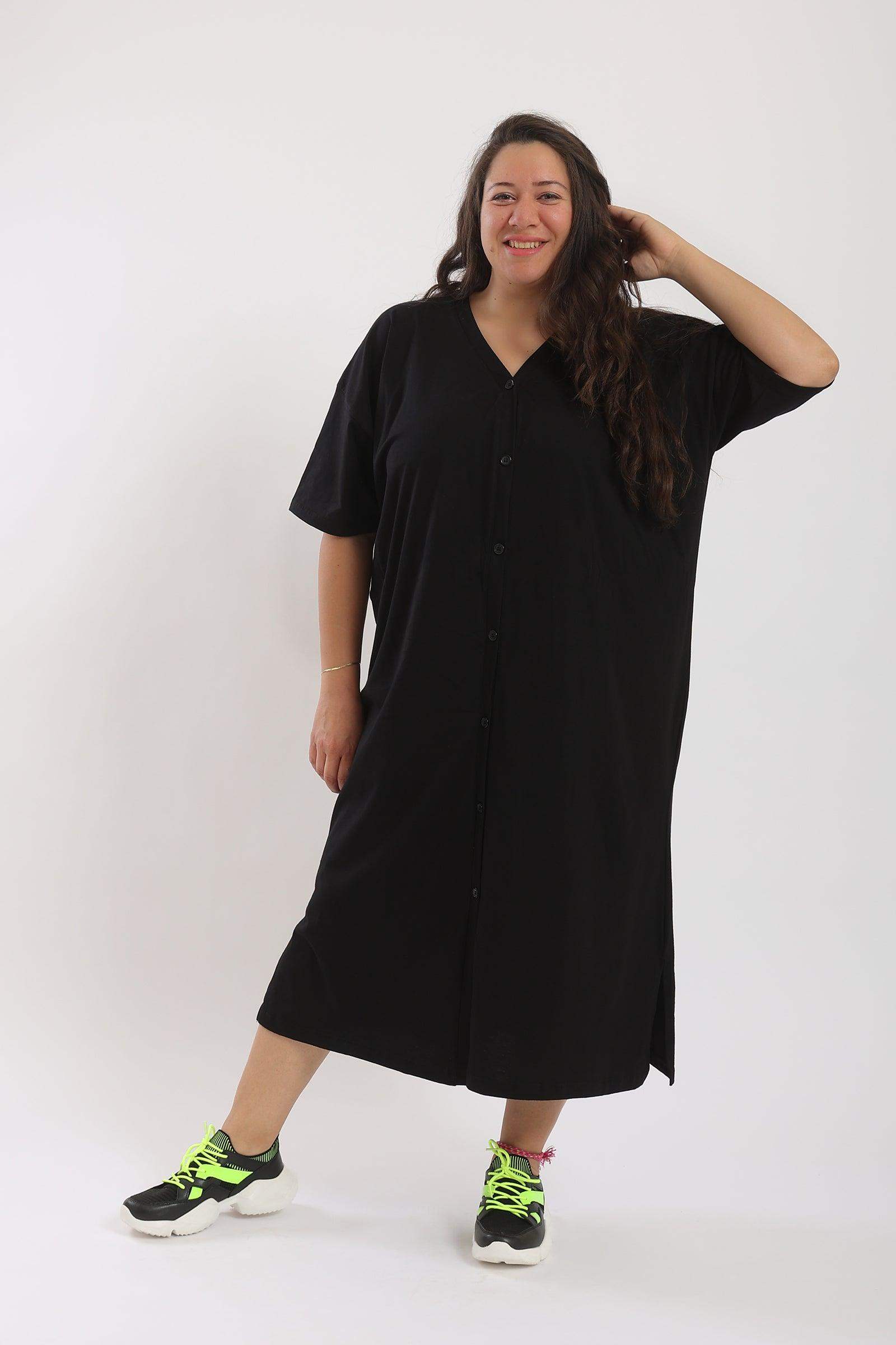 V-Neck Shirt Dress - Carina - كارينا