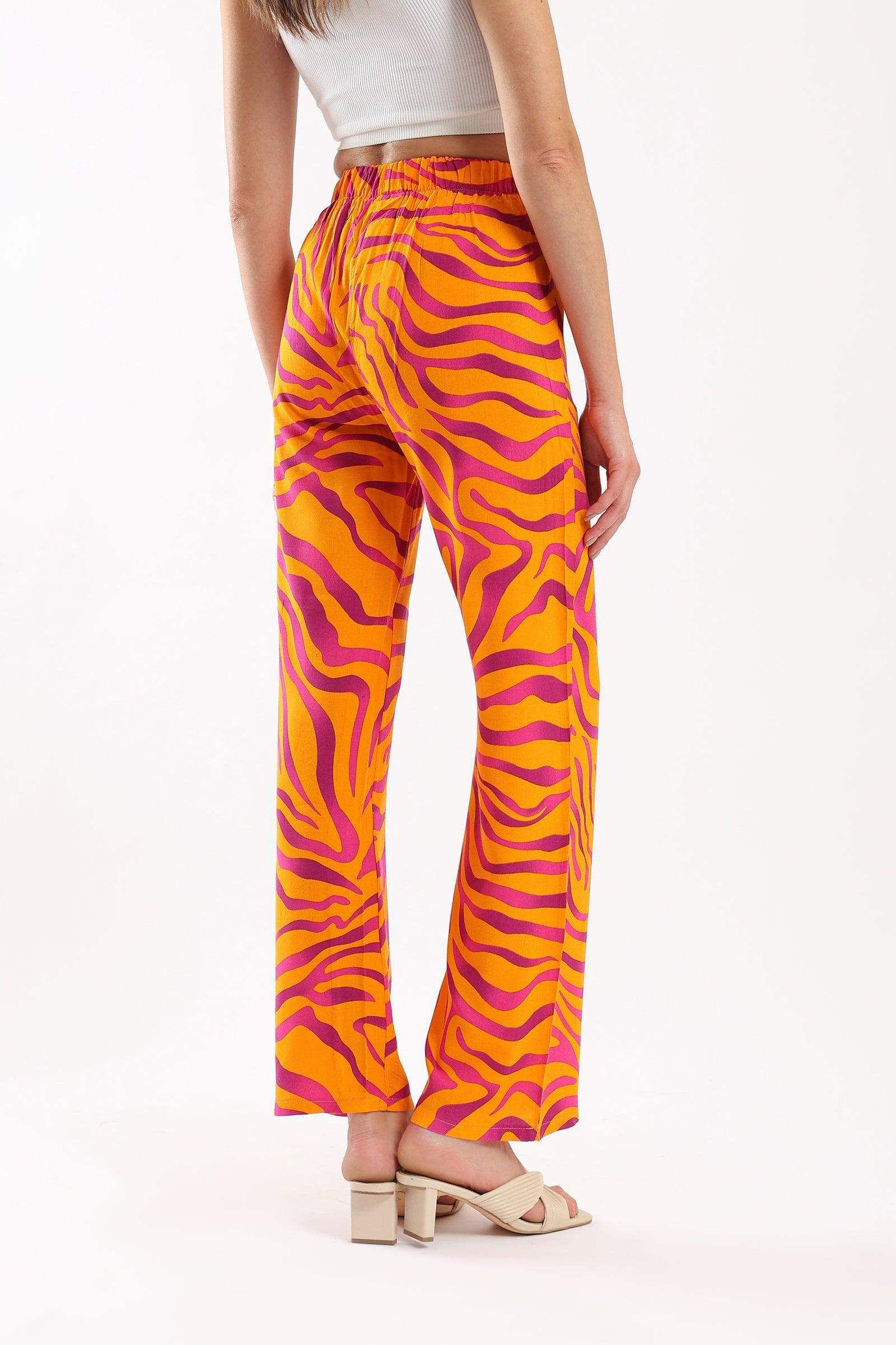 Zebra stripe pants on sale